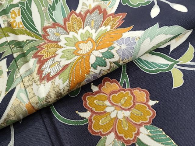 平和屋着物●訪問着 竹屋町刺繍 更紗花唐草文 金彩 正絹 逸品 CABG0860yc