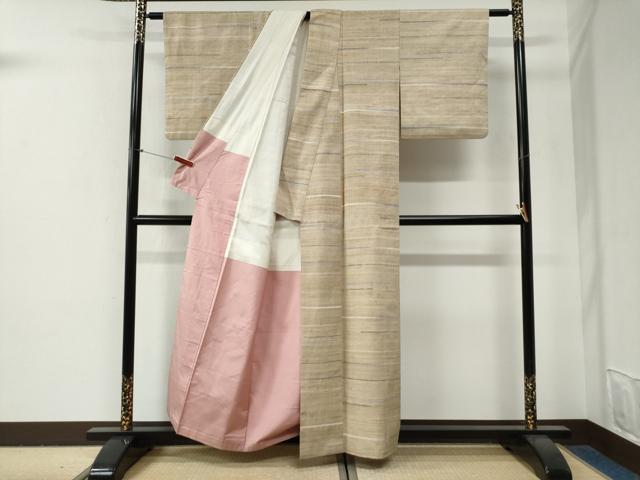 平和屋着物●上質な紬 霞文 正絹 逸品 CABG0863yc
