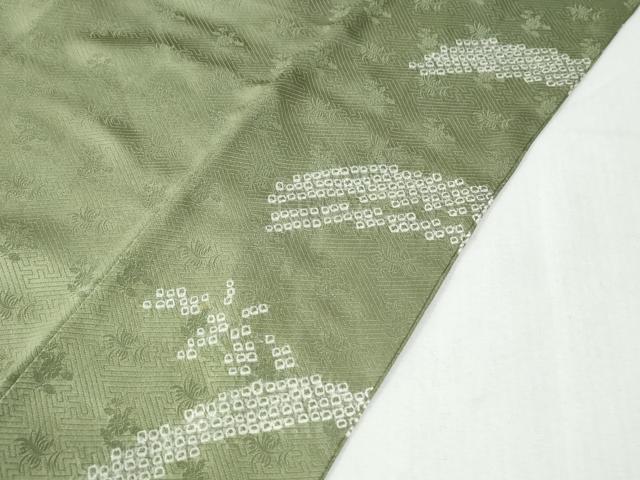 平和屋着物●訪問着 駒刺繍 地紙笹花文 金彩 正絹 逸品 CABG0871yc