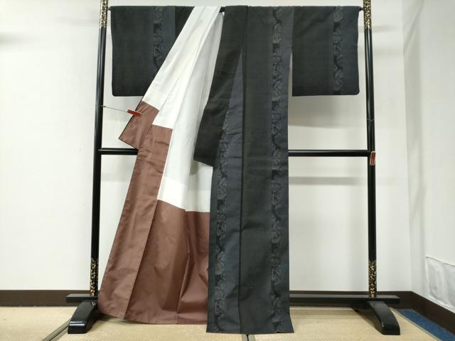 平和屋着物●結城紬 奥順 はたおり娘 100亀甲 飛び亀甲柄 毬間道 正絹 逸品 CABG0875yc
