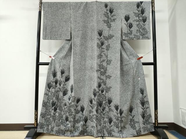 平和屋着物●訪問着 作家物 草花文 たたき染め 正絹 逸品 CABG0887yc
