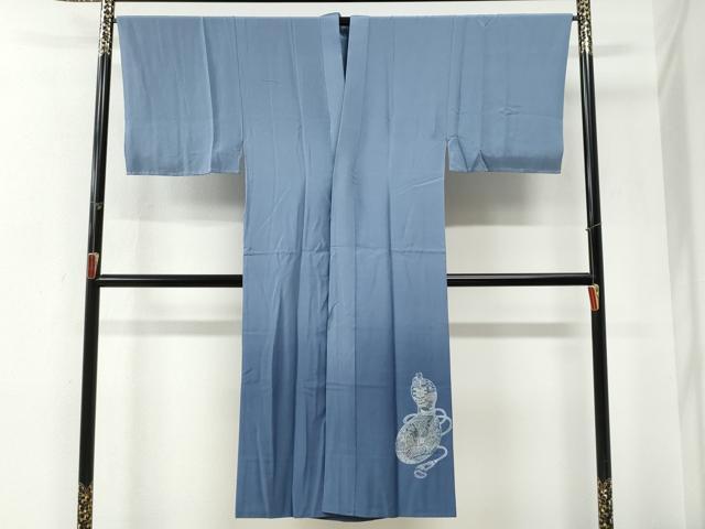 平和屋着物●男性 長襦袢 袷 手描き 虎 瓢箪 暈し染め 金彩 正絹 逸品 未使用 CABG0889yc
