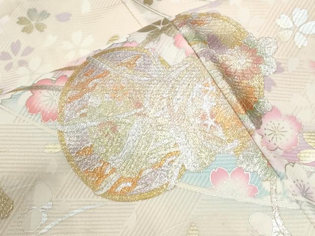 平和屋着物●豪華振袖 鼓舞桜文 暈し染め 金銀彩 やまと誂製 正絹 逸品 CABG0894yc