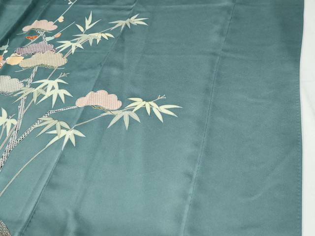 平和屋着物●訪問着 松竹梅 暈し染め 金彩 正絹 逸品 未使用 CABG0896yc