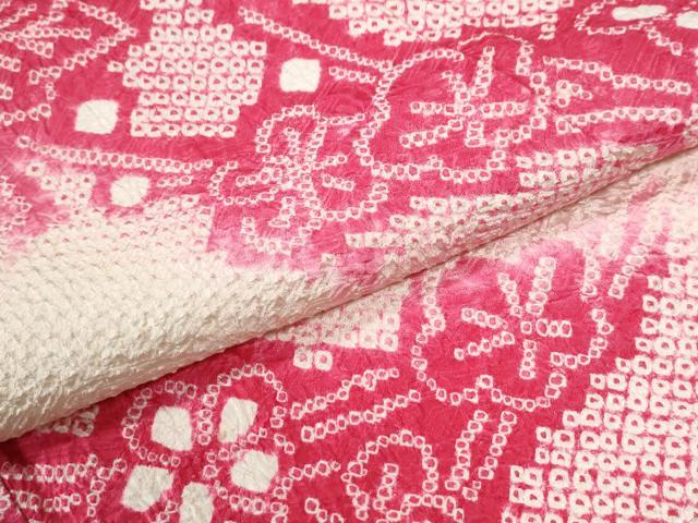 平和屋着物●豪華振袖 総絞り 牡丹枝梅文 暈し染め 正絹 逸品 CABG0904yc
