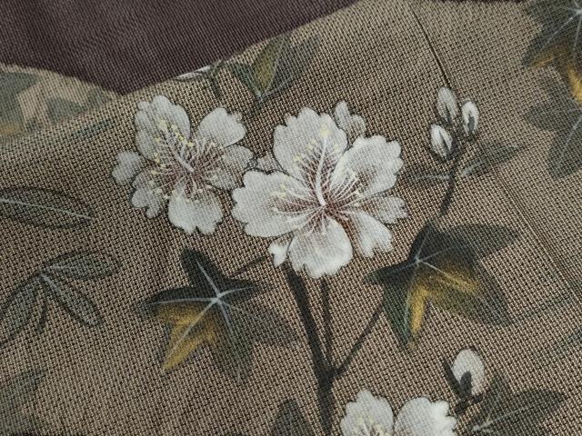 平和屋着物●訪問着 本場大島紬 竜田川花文 金彩 正絹 逸品 CABG0905yc