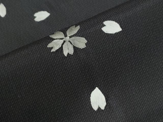 平和屋着物●訪問着 本場大島紬 総刺繍 舞桜文 正絹 逸品 CABG0908yc