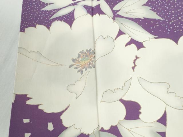 平和屋着物●訪問着 刺繍 利久織 牡丹 金彩 反端付き 正絹 逸品 CABG0923yc