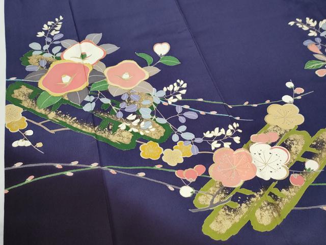 平和屋着物●豪華振袖 駒刺繍 花筏文 暈し染め 金彩 正絹 逸品 CABG0948yc