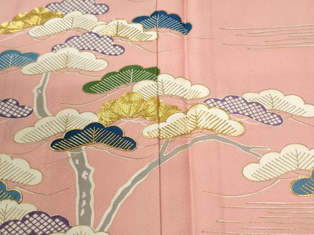 平和屋着物●豪華色留袖 駒刺繍 浜松籬草花文 金彩 正絹 逸品 CABG0950yc