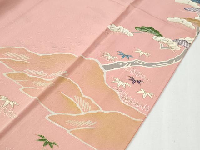 平和屋着物●豪華色留袖 駒刺繍 浜松籬草花文 金彩 正絹 逸品 CABG0950yc