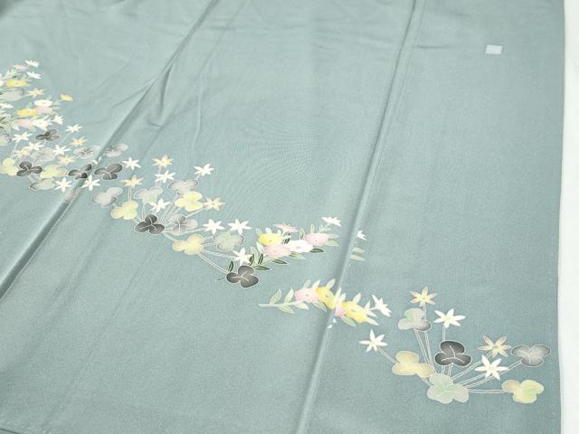 平和屋着物●本加賀友禅作家 吉田昌二 訪問着 草花文 正絹 逸品 CABG0951yc