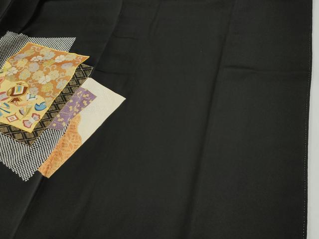 平和屋着物●豪華黒留袖 駒刺繍 色紙重ね宝尽くし吉祥花唐草文 金彩 正絹 逸品 CABG0952yc