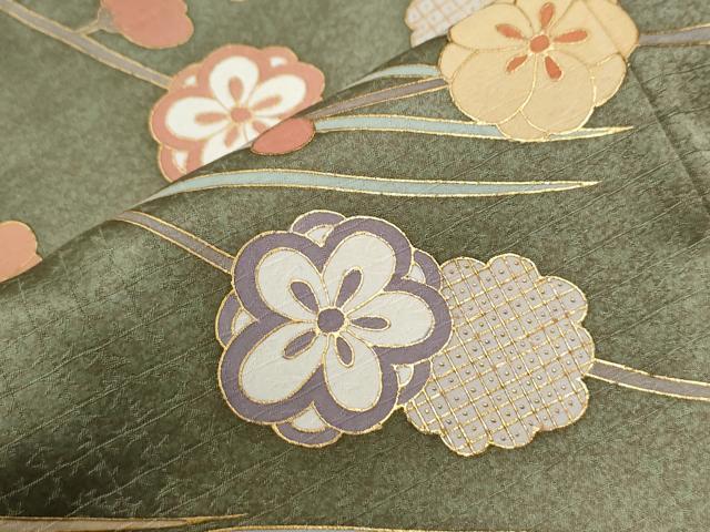 平和屋着物●訪問着 立波花蝶唐草文 暈し染め 金彩 正絹 逸品 CABG0964yc