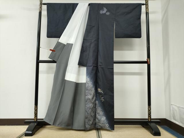 平和屋着物●訪問着 本場染大島紬 南天文 金彩 正絹 逸品 CABG0965yc