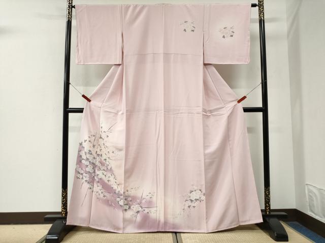 平和屋着物●訪問着 手描き 草花文 暈し染め 正絹 逸品 未使用 CABG0972yc