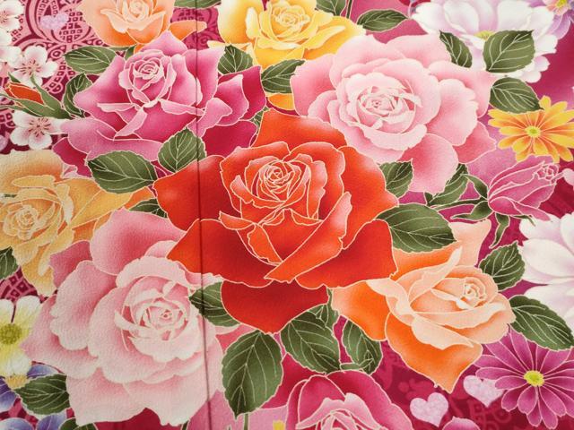 平和屋着物●豪華振袖 薔薇 舞花文 暈し染め 正絹 逸品 CABG0976yc