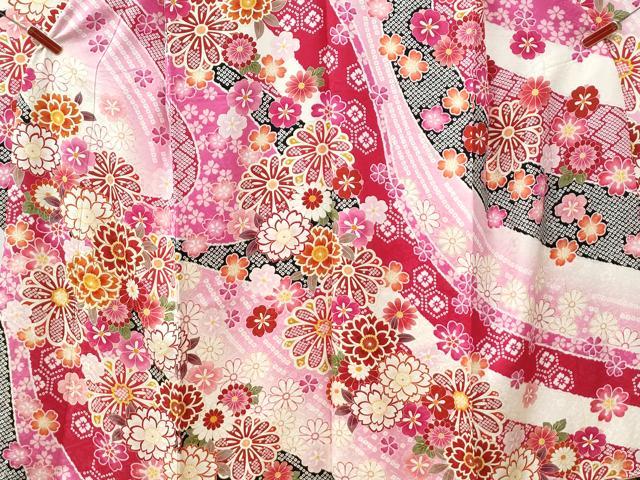 平和屋着物●豪華振袖 駒刺繍 舞花文 正絹 逸品 CABG0977yc