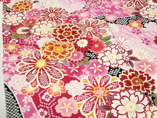 平和屋着物●豪華振袖 駒刺繍 舞花文 正絹 逸品 CABG0977yc
