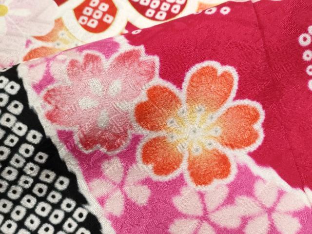 平和屋着物●豪華振袖 駒刺繍 舞花文 正絹 逸品 CABG0977yc