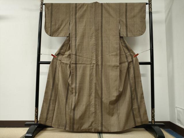 平和屋着物●上質な紬 縞 正絹 逸品 CABG0982yc