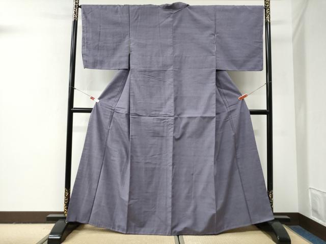 平和屋着物●結城紬 色無地 鳩羽色 正絹 逸品 未使用 CABG0987yc