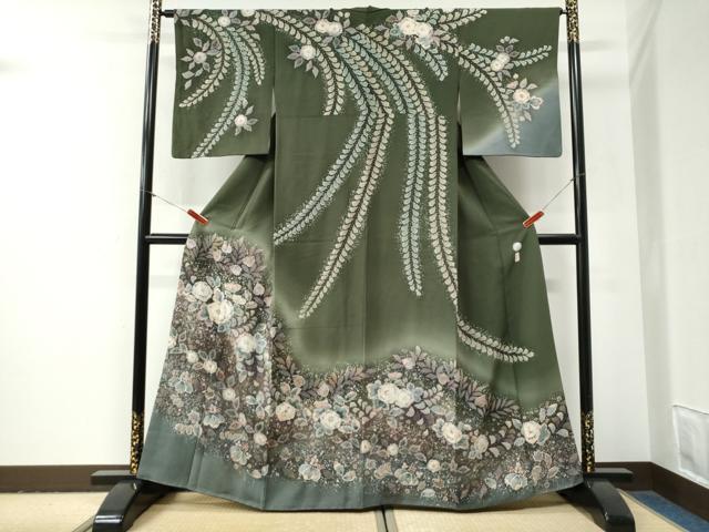 平和屋着物●越後十日町の一流染匠 桐屋・翠山工房 訪問着 辻が花 暈し染め 正絹 逸品 CABG1003yc