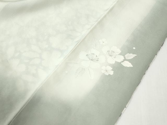 平和屋着物●東京友禅 菅有鬼一 訪問着 舞花文 暈し染め 銀通し地 鈴乃屋扱い 正絹 逸品 CABG1008yc