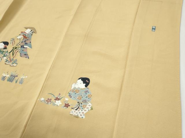 平和屋着物●訪問着 作家物 人物吉祥花唐草文 金彩 正絹 逸品 CABG1021yc