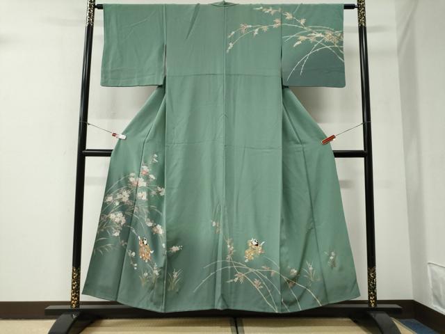 平和屋着物●訪問着 人物草花文 暈し染め 金彩 正絹 逸品 CABG1023yc