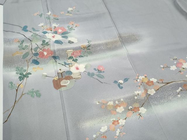 平和屋着物●訪問着 枝花文 暈し染め 金彩 正絹 逸品 CABG1028yc