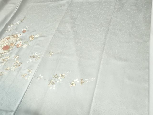 平和屋着物●訪問着 雪輪籬枝花文 暈し染め 金彩 正絹 逸品 未使用 CABG1035yc