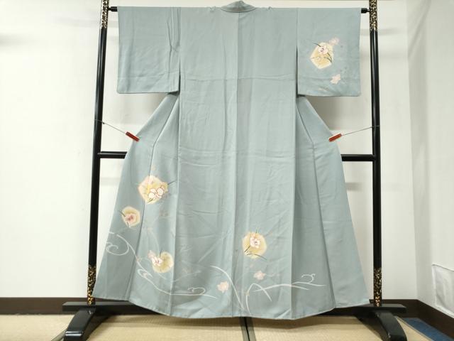 平和屋着物●訪問着 草花文 ラメ糸 金彩 正絹 逸品 CABG1037yc