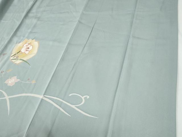平和屋着物●訪問着 草花文 ラメ糸 金彩 正絹 逸品 CABG1037yc
