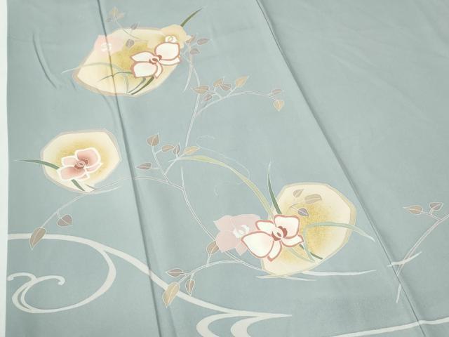 平和屋着物●訪問着 草花文 ラメ糸 金彩 正絹 逸品 CABG1037yc