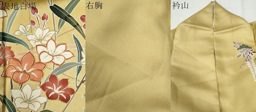 平和屋着物●訪問着 駒刺繍 草花文 暈し染め 金彩 正絹 逸品 CABG1039yc