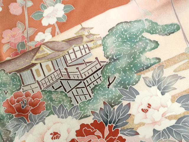 平和屋着物●訪問着 京百景 清水寺 暈し染め 金彩 正絹 逸品 CABG1042yc