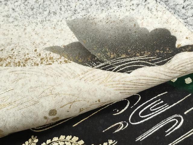 平和屋着物●訪問着 流水舞蝶文 たたき染め 金銀彩 正絹 逸品 CABG1049yc