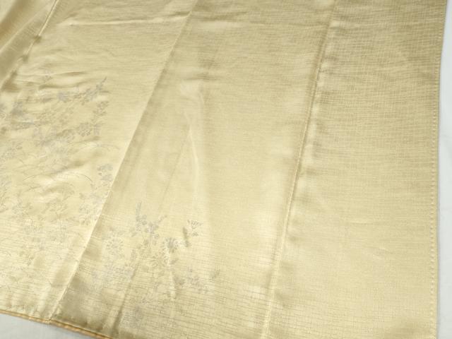 平和屋着物●訪問着 刺繍 地紙草花文 銀彩 正絹 逸品 CABG1052yc