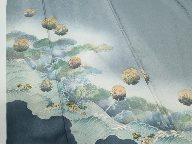平和屋着物●訪問着 浜松雪輪文 暈し染め 金彩 正絹 逸品 CABG1054yc