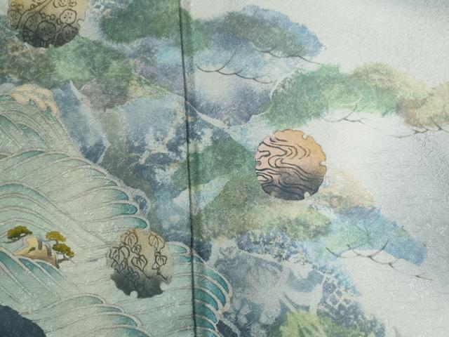 平和屋着物●訪問着 浜松雪輪文 暈し染め 金彩 正絹 逸品 CABG1054yc