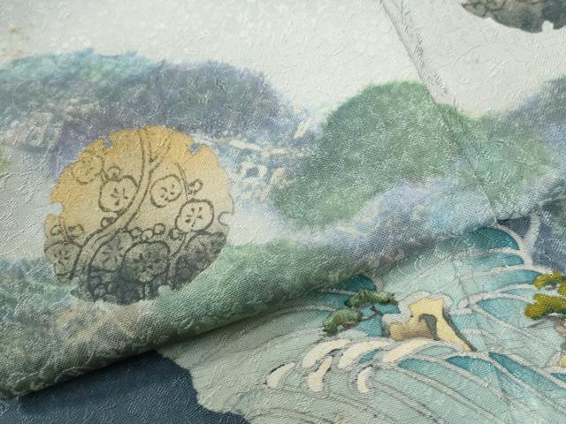 平和屋着物●訪問着 浜松雪輪文 暈し染め 金彩 正絹 逸品 CABG1054yc