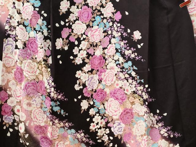 平和屋着物●豪華振袖 牡丹花文 ラメ糸 ラインストーン 暈し染め 金彩 正絹 逸品 CABG1078yc