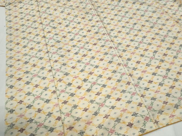 平和屋着物●上質な紬 花繋ぎ 正絹 逸品 CABG1067yc