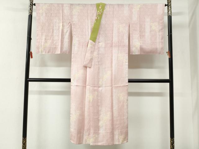 平和屋着物●長襦袢 無双仕立て 草花地紋 半衿刺繍 正絹 逸品 未使用 CABG1089yc
