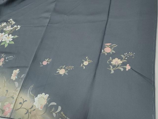 平和屋着物●訪問着 駒刺繍 更紗花唐草文 暈し染め 金彩 さが美扱い 正絹 逸品 未使用 CABG1092yc