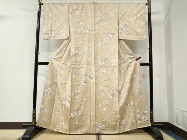 平和屋着物●上質な小紋 枝花文 金彩 正絹 逸品 CABG1098yc