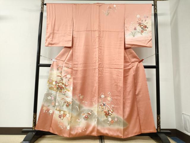 平和屋着物●訪問着 鳳凰エ霞草花文 暈し染め 金彩 正絹 逸品 CABG1100yc