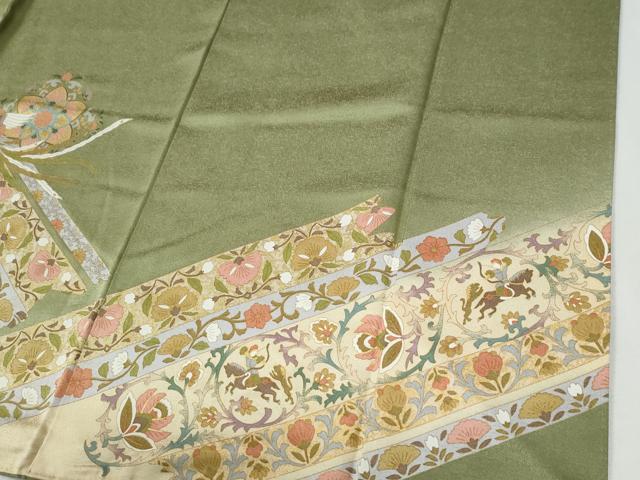 平和屋着物●訪問着 鳳凰狩猟花唐草文 暈し染め 金彩 正絹 逸品 CABG1102yc