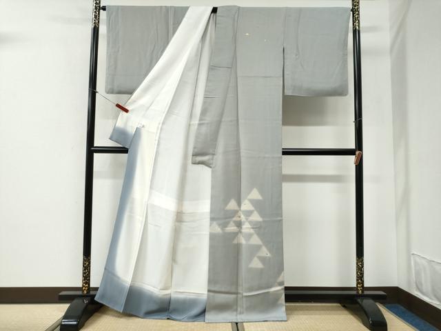 平和屋着物●訪問着 駒刺繍 鱗吉祥文 暈し染め 正絹 逸品 CABG1104yc